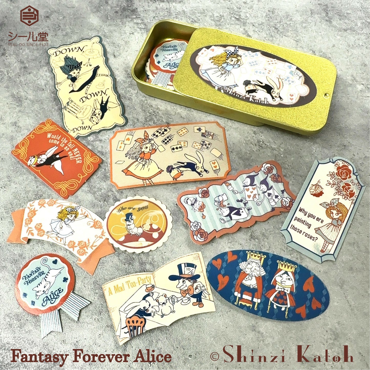 SEAL-DO Shinzi Katoh Flake Stickers - Alice In Wonderland - Fantasy Forever Alice