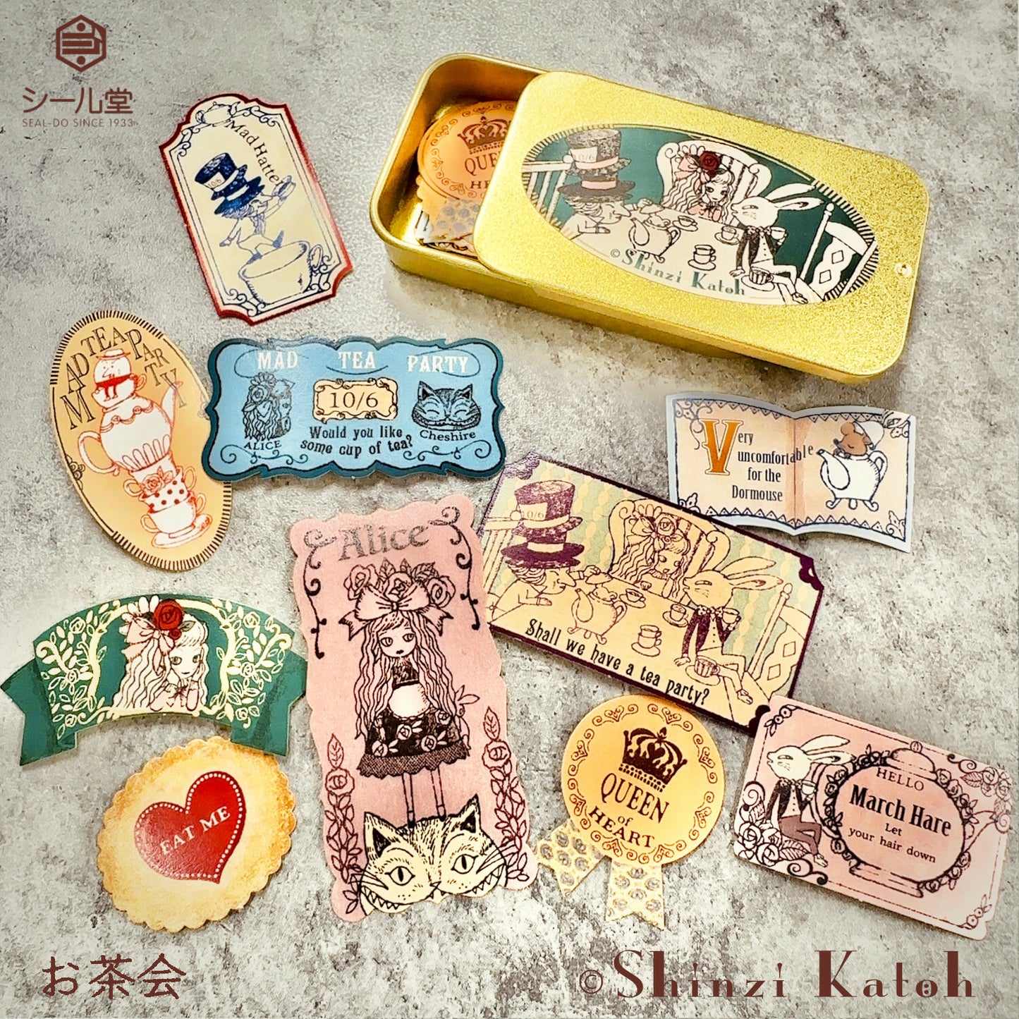 SEAL-DO Shinzi Katoh Flake Stickers - Alice In Wonderland - Tea Party