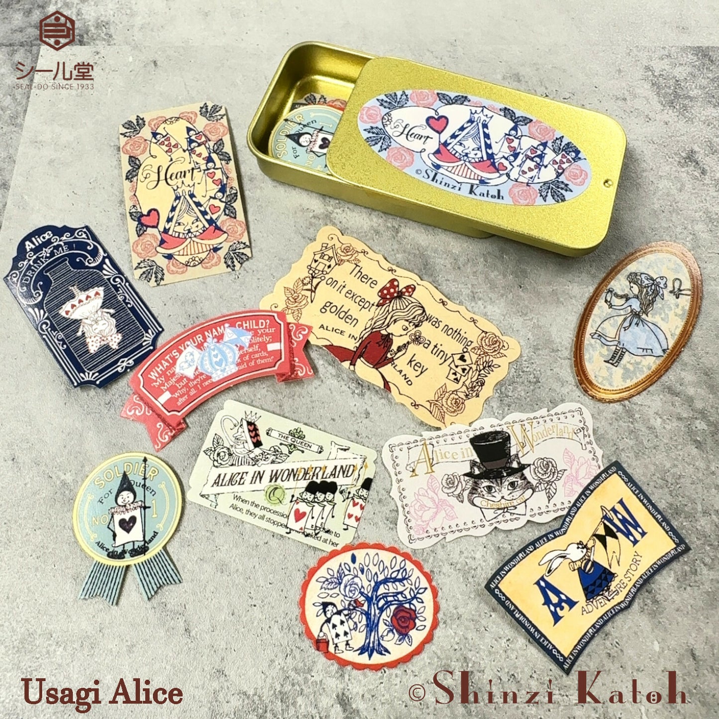 SEAL-DO Shinzi Katoh Flake Stickers - Alice In Wonderland - Usagi Alice