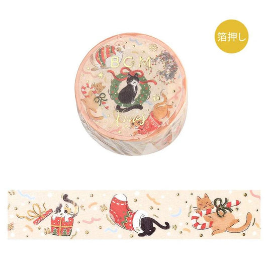 BGM Washi Tape - Christmas Limited - Cat Party