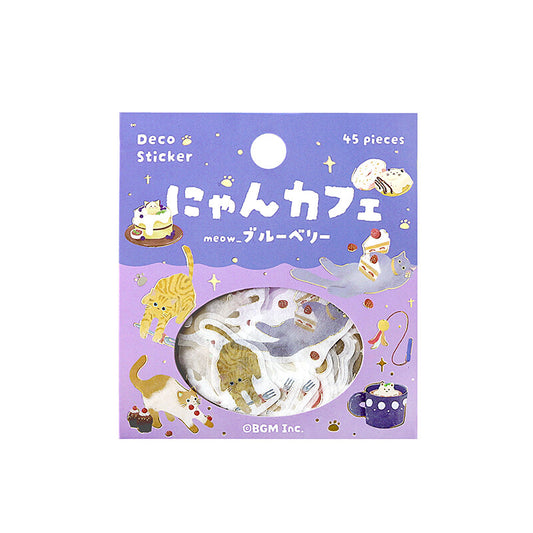 BGM Flake Stickers - Kitten Cafe - Blueberry