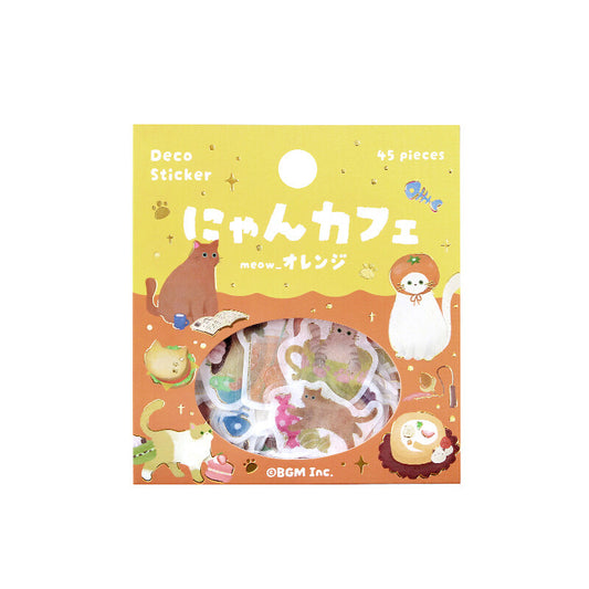 BGM Flake Stickers - Kitten Cafe - Orange