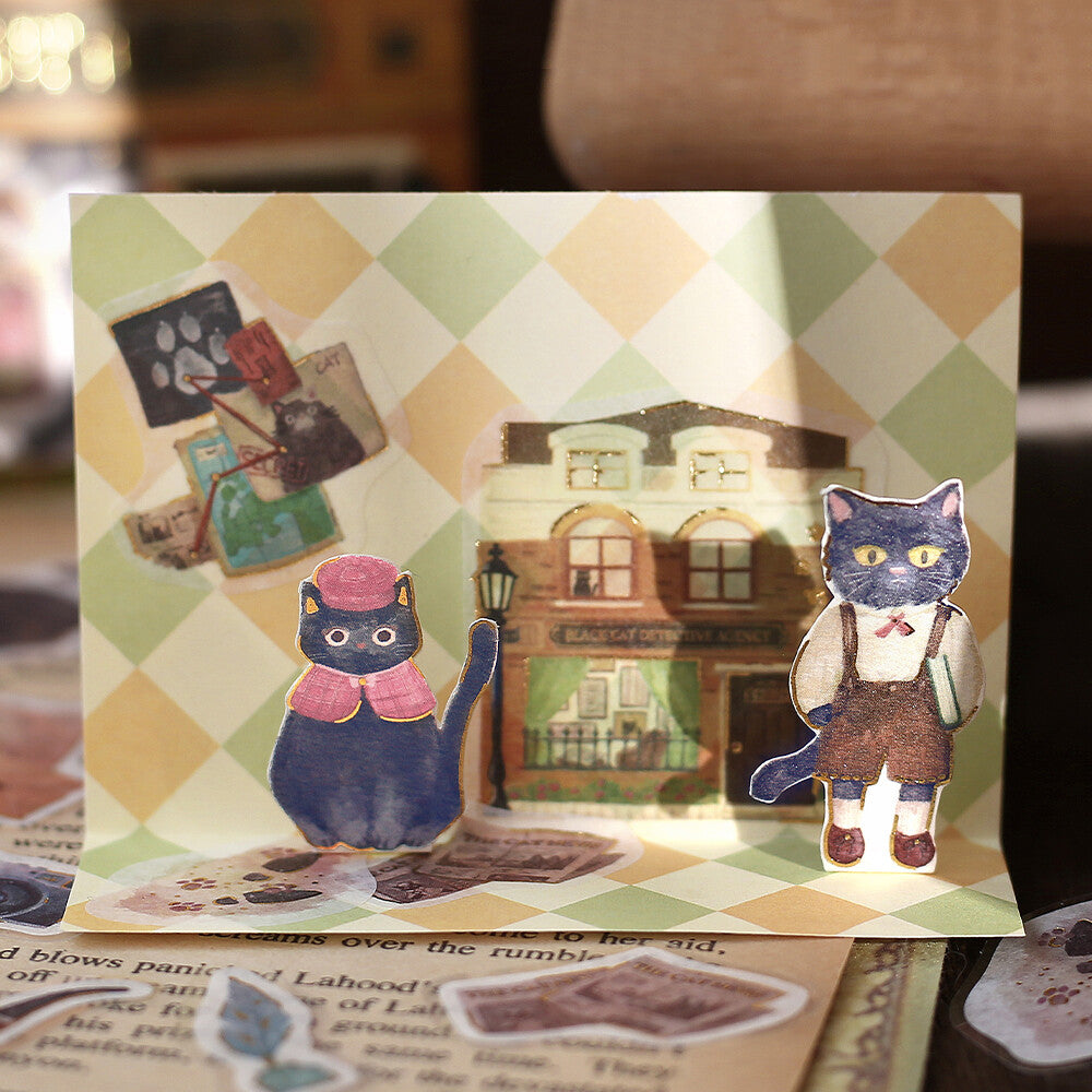 BGM Flake Stickers - Imaginary Shopping Street - Black Kitten Detective Agency