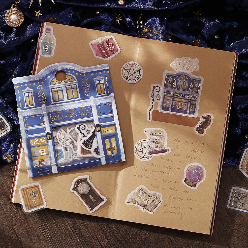 BGM Flake Stickers - Imaginary Shopping Street - Magic Bookshop