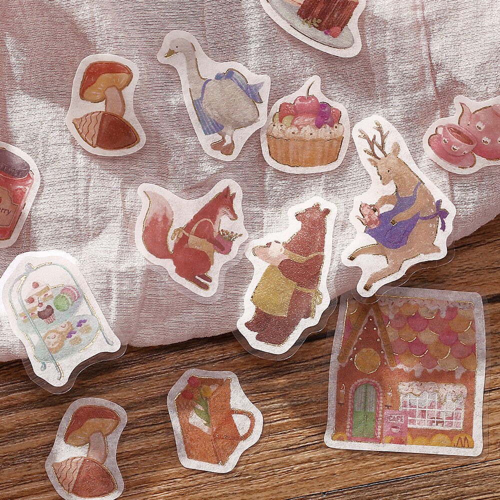 BGM Flake Stickers - Imaginary Shopping Street - Sweet Cafe