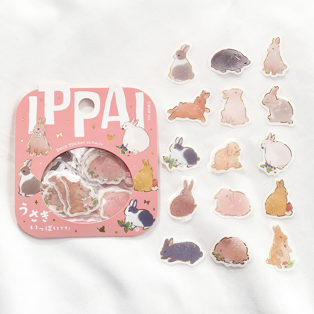 BGM Ippai Flake Stickers - Rabbits are all over the place!