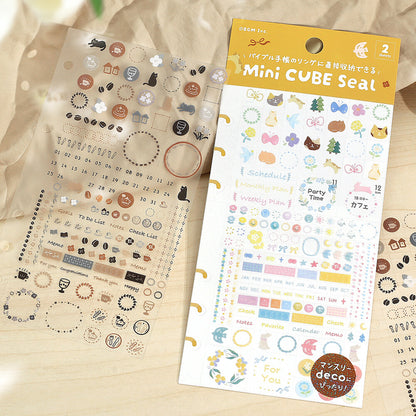 BGM Planner Stickers - Mini Cube Seal - Coffee and Flower Days