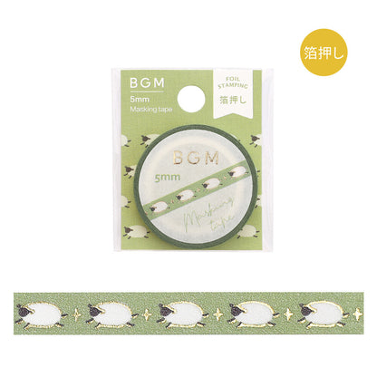 BGM Slim Washi Tape - Running Sheep