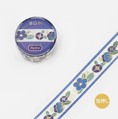 BGM Washi Tape - Retro Blue