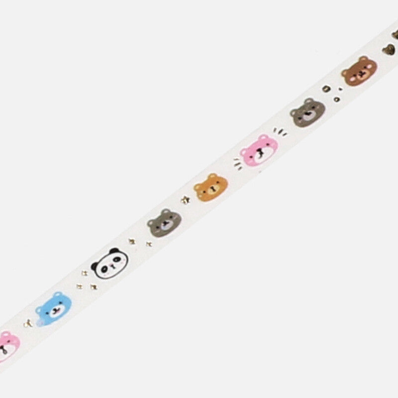 BGM Slim Washi Tape - Bears and Pandas