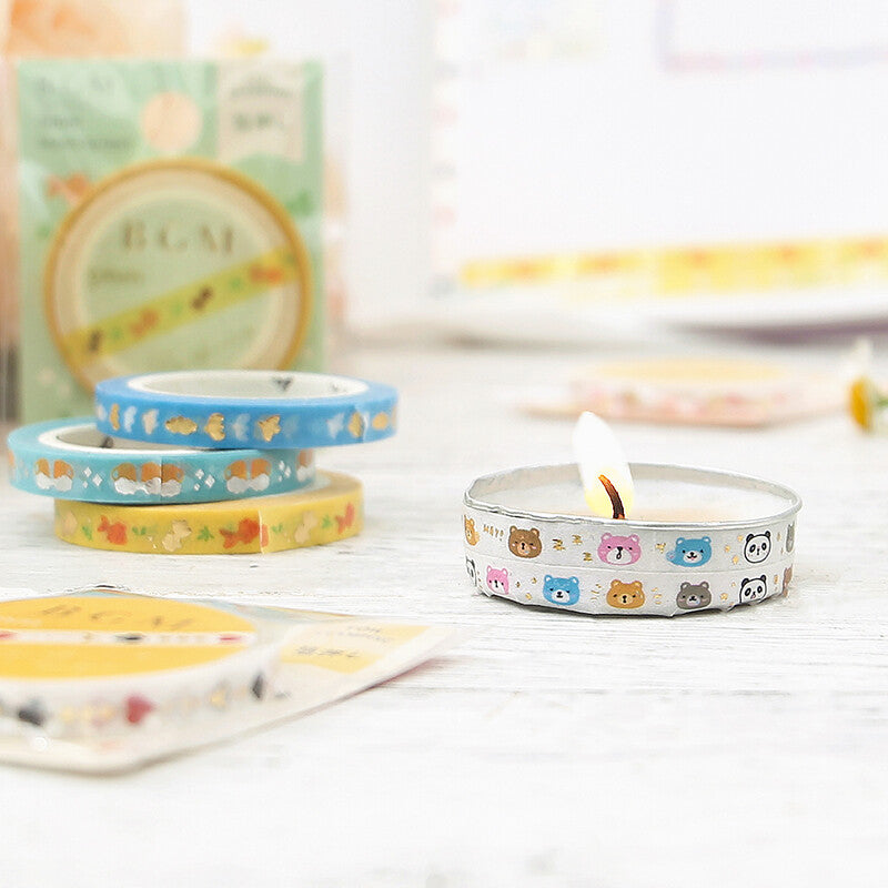 BGM Slim Washi Tape - Bears and Pandas