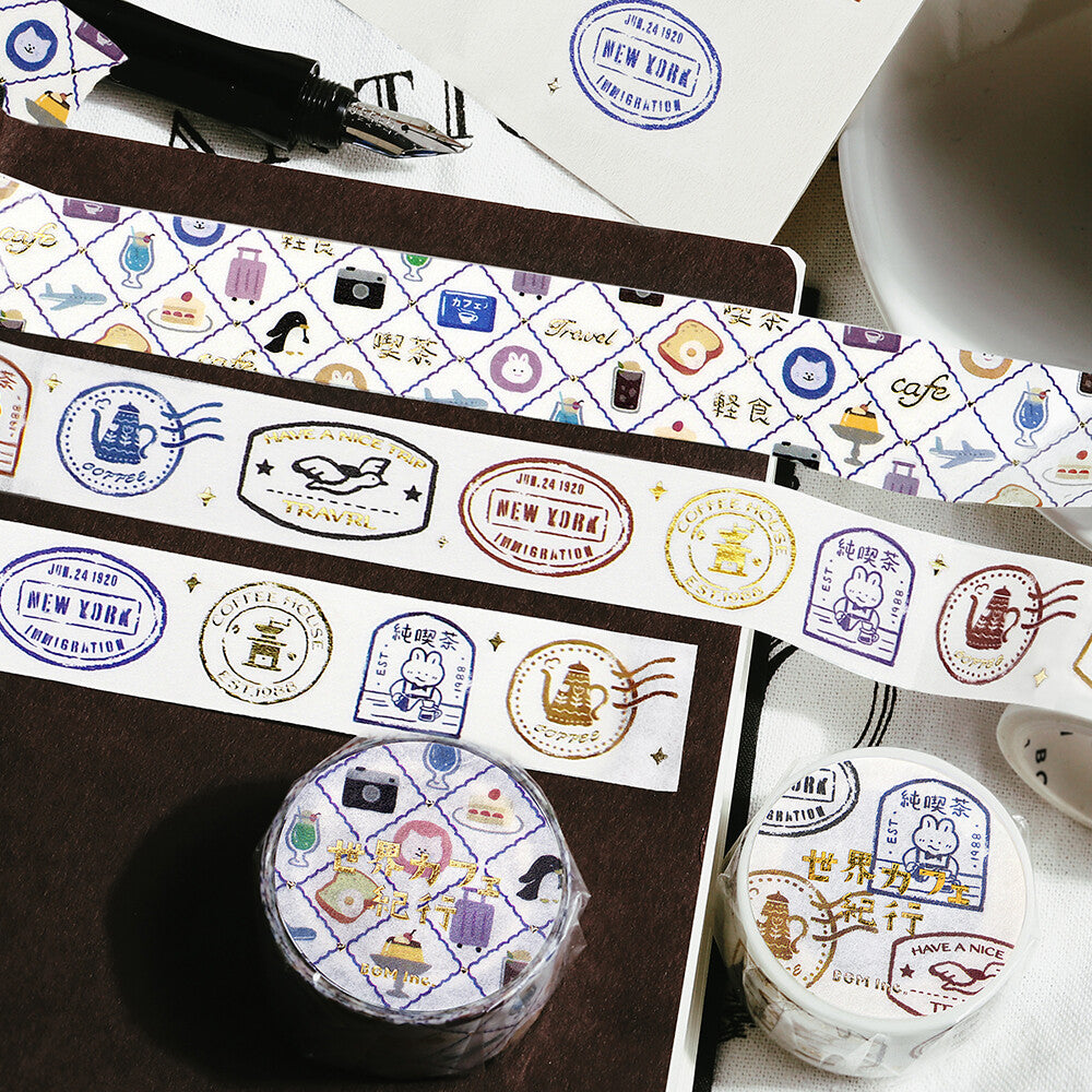 BGM Washi Tape - World Cafe Travelogue Series - Stamp