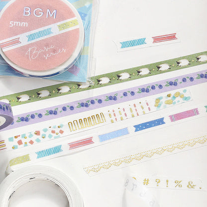 BGM Slim Washi Tape - Blueberry