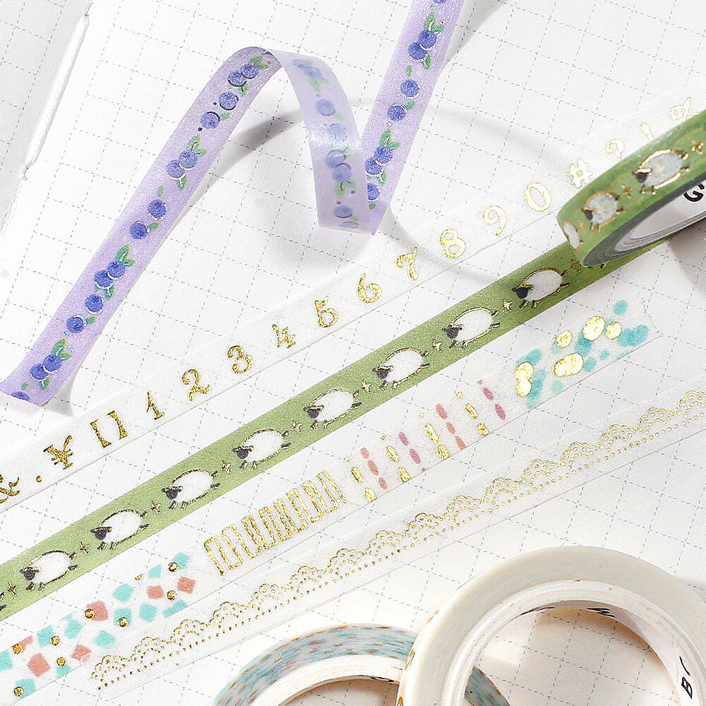 BGM Slim Washi Tape - Blueberry