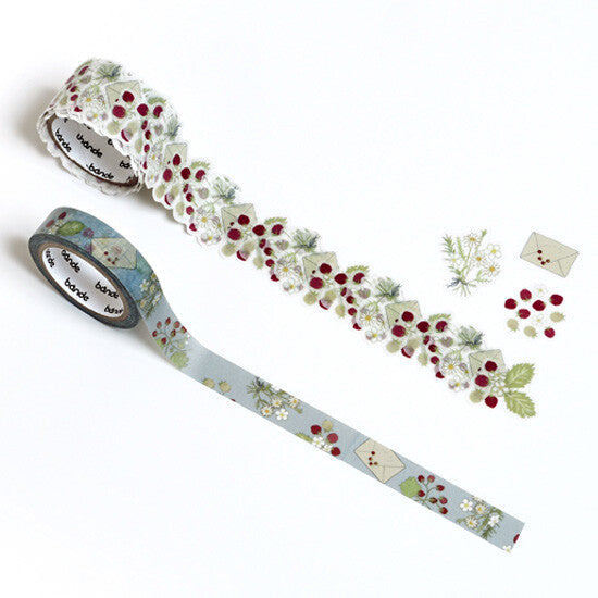 Bande Washi Tape Sticker Roll - Flower Meanings - Wild Strawberry: Words of Innocence