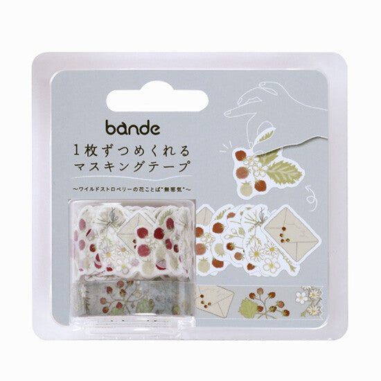 Bande Washi Tape Sticker Roll - Flower Meanings - Wild Strawberry: Words of Innocence