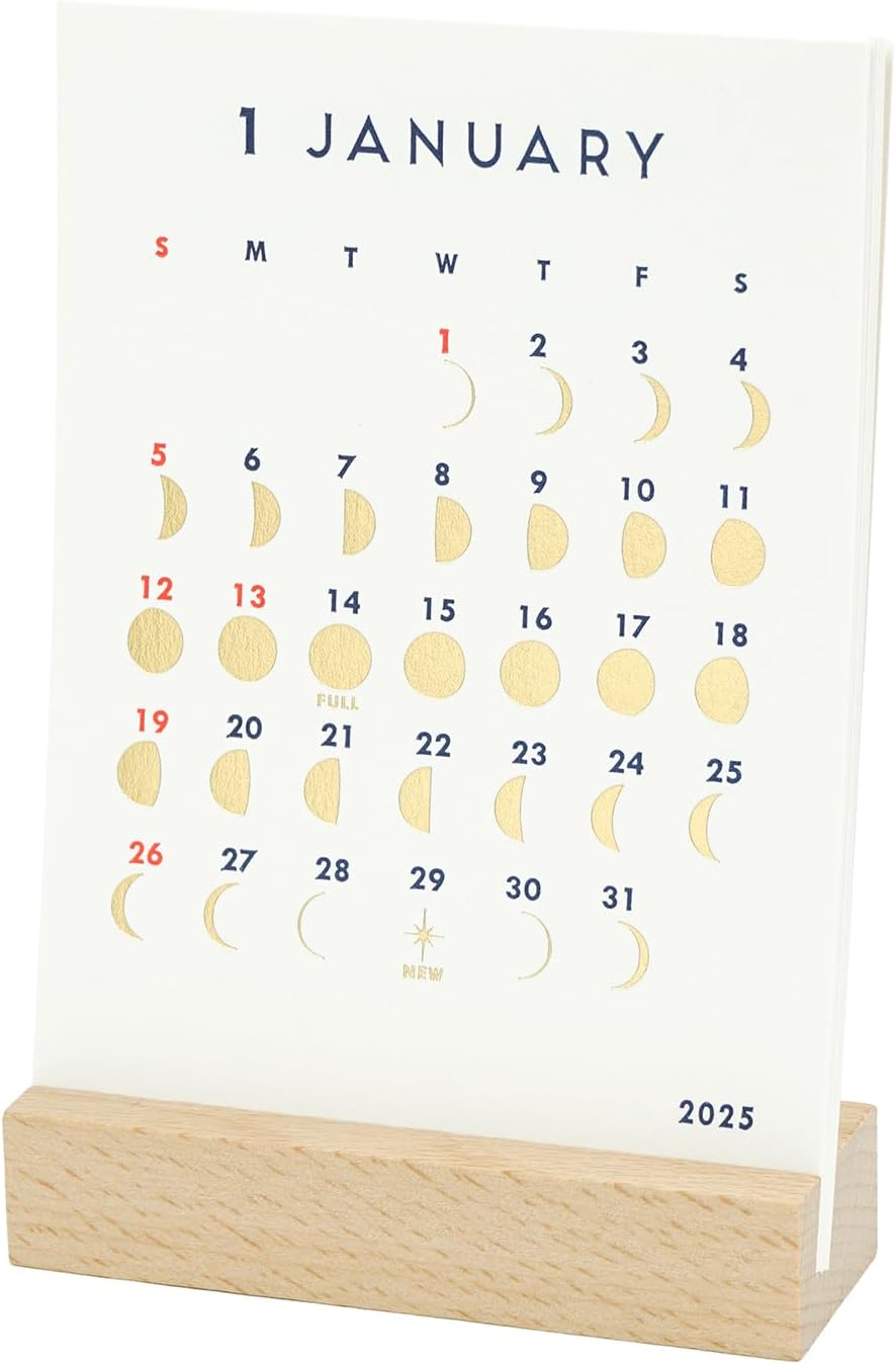 Greeting Life - 2025 Letterpress Stand Calendar - Moon