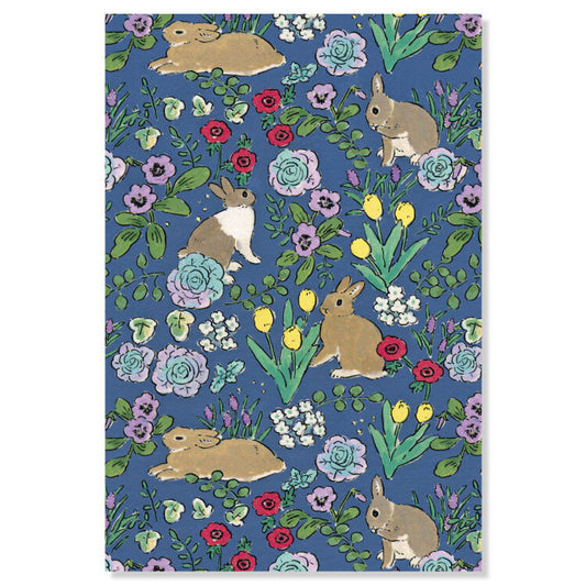 Rabbit Postcard - Spring Flowers