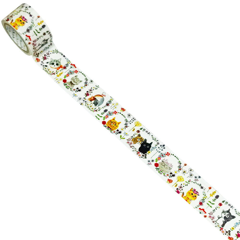 SEAL-DO Shinzi Katoh Washi Tape - Chaton Flower Cats